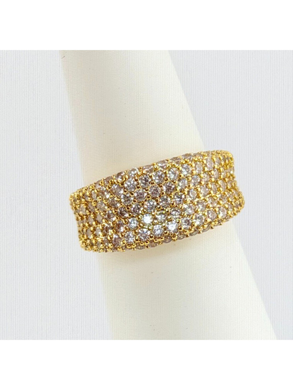 Bomb Party Ring Size 9 "Smooth Talker" Clear CZ on Yellow Gold RG74640
